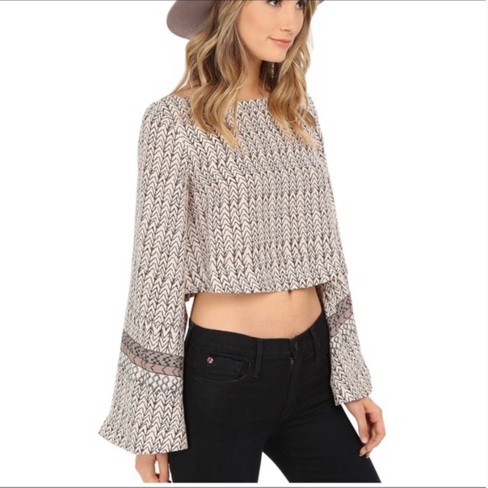 Free People Star Aligned Bell Sleeve Crop Top - Picture 4 of 15